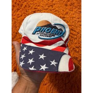 Vintage Phoenix International Raceway Hat ISC NASCAR American Flag Racing Cap